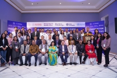 "Mr. Majgainya delivering his remarks on the 'Partnership for Healthy Cities' project at the Yak and Yeti Hotel in Kathmandu, alongside stakeholders."